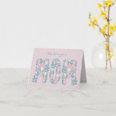 家族からの母の日カード ピンクとグリーンの花 カード (黄色い花)