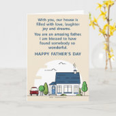 家族からの父の日ハッピー ホーム カード (黄色い花)