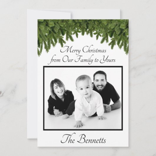 家族から家族へメリークリスマスフォトカード 招待状 (正面)