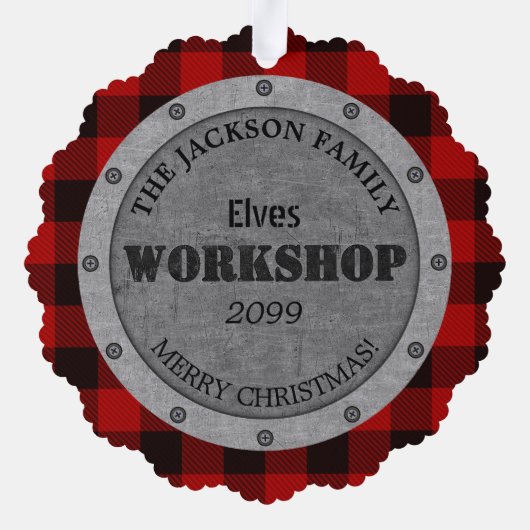 家族から – 小妖精や小人ワークショップ – ギフトラベル オーナメントカード (裏面)