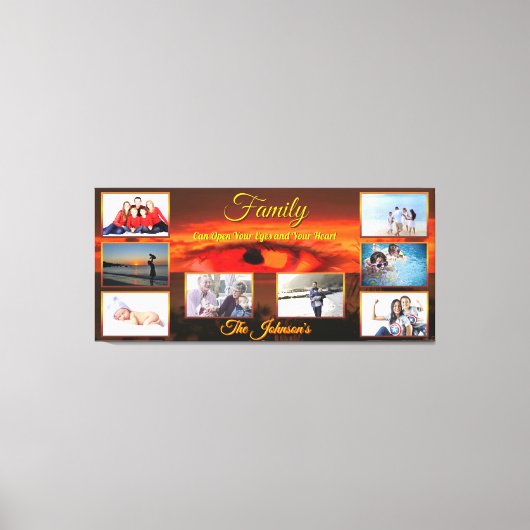 家族があなたの目を開くことができる日没2106アート キャンバスプリント (正面)