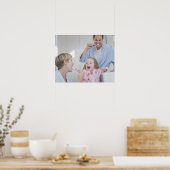 家族が一緒に歯を磨く ポスター (キッチン)