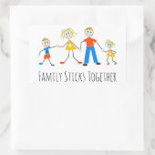 家族が一緒に 長方形シール (バッグ)