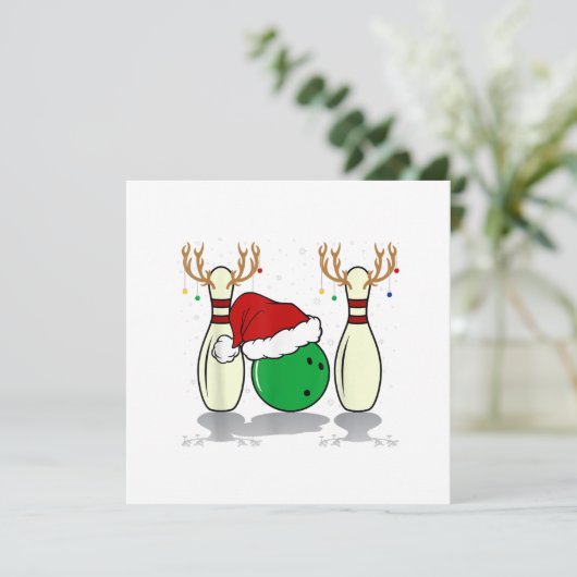 家族が一致するクリスマスボーリングサンタクリスマス 招待状 (スタンド正面)