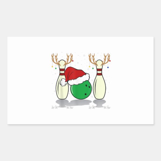 家族が一致するクリスマスボーリングサンタクリスマス 長方形シール (正面)