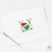 家族が一致するクリスマスボーリングサンタクリスマス 長方形シール (封筒)