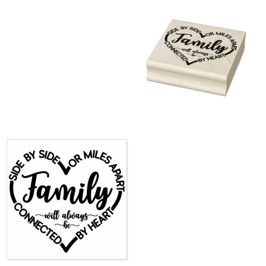 家族が側にいようが何マイルも離れていようが、心はいつも一緒の名言スタンプ ラバースタンプ (押印)