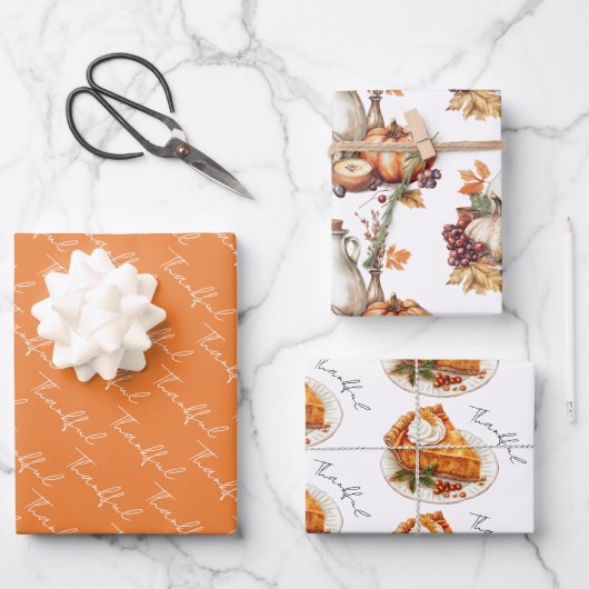 家族が感謝祭のディナーを集める ラッピングペーパーシート (正面)