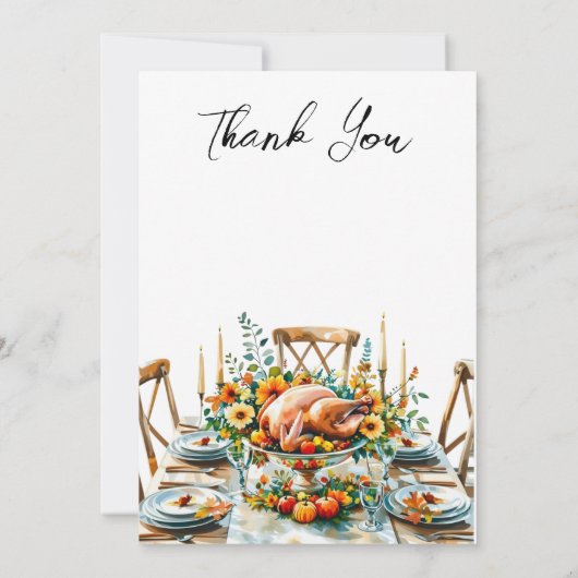 家族が感謝祭のディナーを集める 招待状 (裏面)