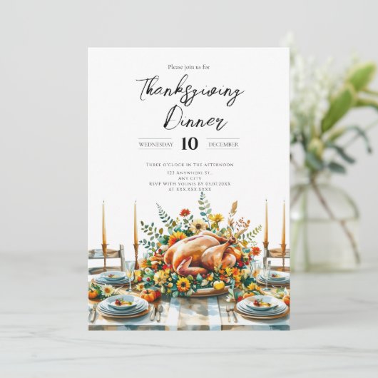 家族が感謝祭のディナーを集める 招待状 (スタンド正面)
