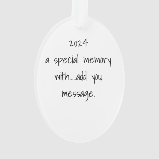 家族が手を持って写真クリスマス オーナメント (裏面)