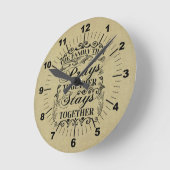 家族が祈共に残る聖書のことわざ ラウンド壁時計 (傾斜)