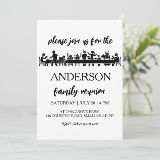 家族が集まる家族の懇親会招待状 招待状 (スタンド正面)