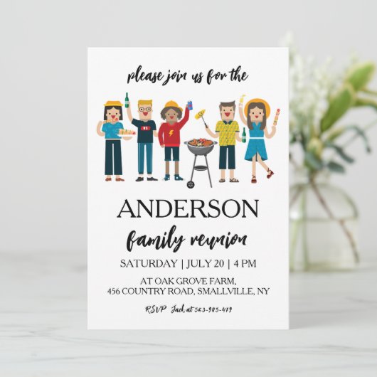 家族が集まる家族の懇親会招待状 招待状 (スタンド正面)