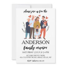 家族が集まる家族の懇親会招待状
