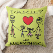 家族すべてが可愛いスティックフィギュア家族 クッション (ブランケット)