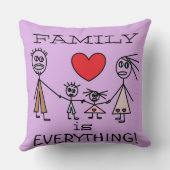 家族すべてが可愛いスティックフィギュア家族 クッション (裏面)