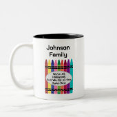 家族すべて違うのおもしろいだが箱に収まる ツートーンマグカップ (左)