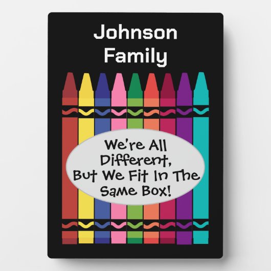 家族すべて違うのおもしろいだが箱に収まる フォトプラーク (正面)
