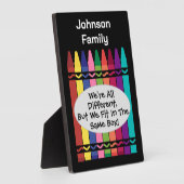家族すべて違うのおもしろいだが箱に収まる フォトプラーク (側面)