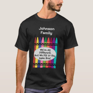 家族すべて違うのおもしろいだが箱に収まる Tシャツ
