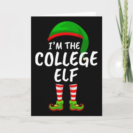 家族でお揃い 面白い 俺は大学のエルフ クリスマス カード (正面)