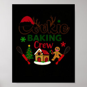 家族でお菓子作りチーム 面白いクリスマスクッキー作り C ポスター