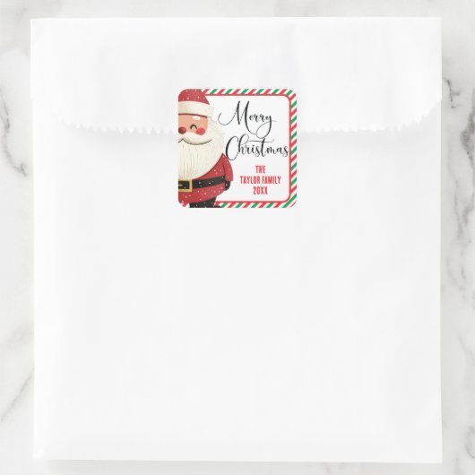 家族でとれるサンタメリークリスマス スクエアシール (バッグ)