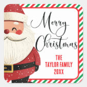 家族でとれるサンタメリークリスマス スクエアシール (正面)