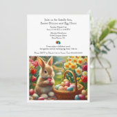 家族でのイースター・ディナーと卵の宝探しへの招待 招待状 (スタンド正面)