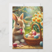 家族でのイースター・ディナーと卵の宝探しへの招待 招待状 (裏面)