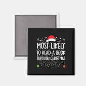 家族でクリスマスに本を読む可能性が最も高い マグネット (正面/裏面)