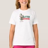 家族でクリスマスのサッカスティックな娘のマッチング Tシャツ (正面)