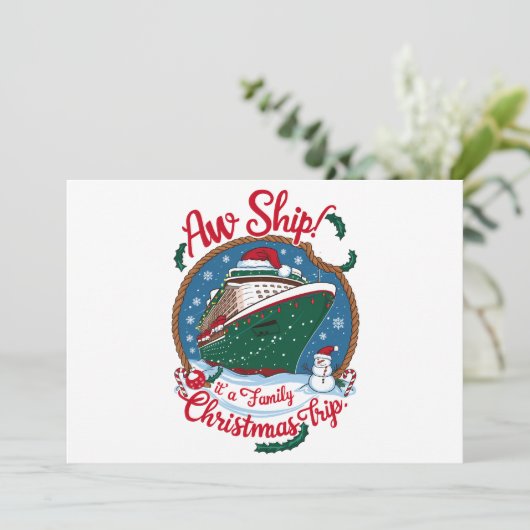 家族でクリスマスクルーズ旅行 シーズンカード (スタンド正面)