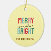 家族でハッピーニューイヤー、メリークリスマス セラミックオーナメント (左)