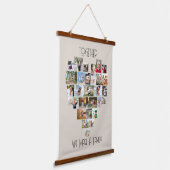 家族で一緒にハート形29写真コラージュ 吊り下げ型タペストリー (傾斜あり)