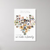 家族で一緒に心の形36写真コラージュ キャンバスプリント (正面)