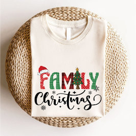 家族で一緒に思い出を作るクリスマス Tシャツ