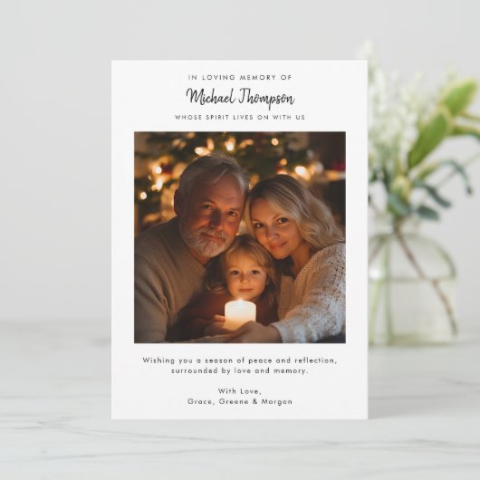 家族で亡くなった後のクリスマスカード シーズンカード (スタンド正面)