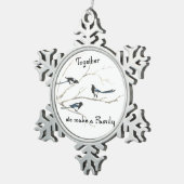 家族で作るマグピーの鳥アート スノーフレークピューターオーナメント (右)