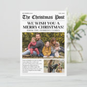 家族で写真を撮る楽しいクリスマス シーズンカード (スタンド正面)