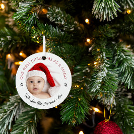 家族で初のクリスマス 写真 メタルオーナメント