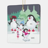 家族で名前を付けたかわいいペンギン4 セラミックオーナメント (左)