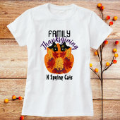 家族で感謝祭スパイする猫たち秋の秋かわいい Tシャツ
