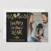 家族で撮った新年の幸せな写真のカード シーズンカード (正面)