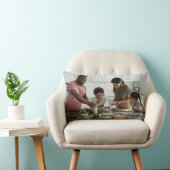 家族で料理する腰枕デザイン ランバークッション (椅子)