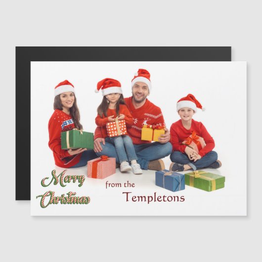 家族で楽しいクリスマスの写真 (正面/裏面)