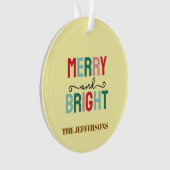 家族で楽しい新年を　クリスマスおめでとう オーナメント (正面)