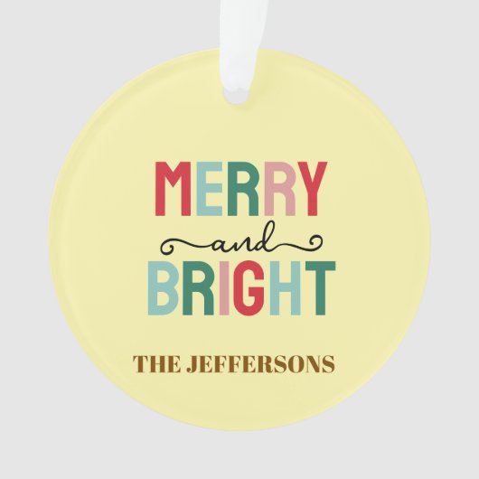 家族で楽しい新年を　クリスマスおめでとう オーナメント (正面)