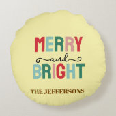 家族で楽しい新年を　クリスマスおめでとう ラウンドクッション (裏面)